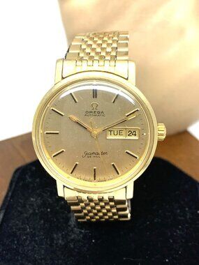 Omega Seamaster Mens Watch 1020 Vintage Swiss Automatic Day Date Gold Steel 35mm